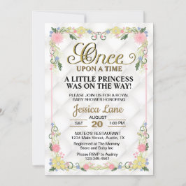 小さなプリンセスがやってくる！女の子のベビーシャワー 招待状