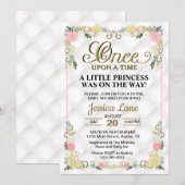 小さなプリンセスがやってくる！女の子のベビーシャワー 招待状 (正面/裏面)