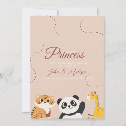 小さなプリンセスがやってくる 招待状 (正面)