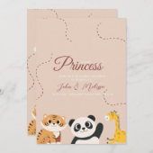 小さなプリンセスがやってくる 招待状 (正面/裏面)