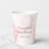 小さなプリンセスがピンクのベビーシャワーの途中だ 紙コップ (裏面)