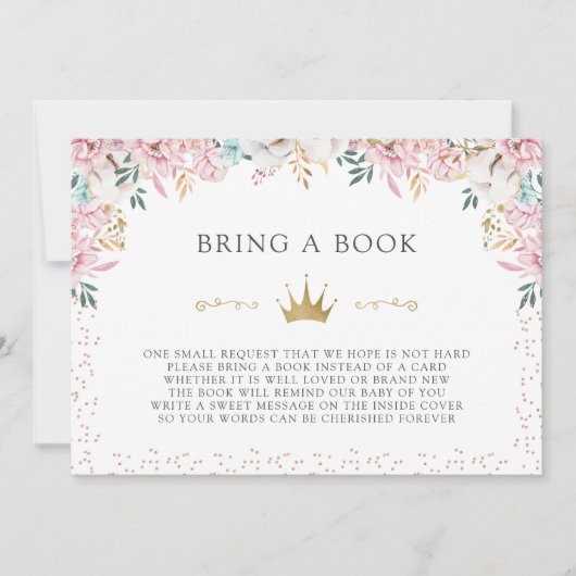 小さなプリンセスが本を持って来る 招待状 (正面)