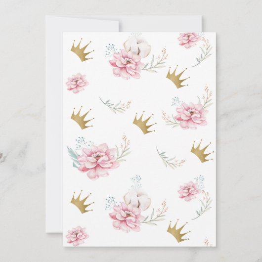 小さなプリンセスが本を持って来る 招待状 (裏面)