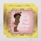 小さなプリンセスが民族的な赤ちゃんシャワーに向かっている 招待状 (正面/裏面)