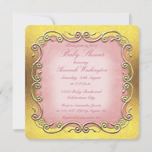 小さなプリンセスが民族的な赤ちゃんシャワーに向かっている 招待状 (裏面)