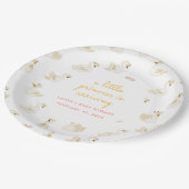 小さなプリンセスが白鳥の赤ちゃんシャワーに到着 ペーパープレート (アングル)