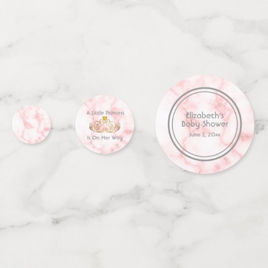 小さなプリンセスが赤ちゃんシャワーを浴びる コンフェッティ (裏面)