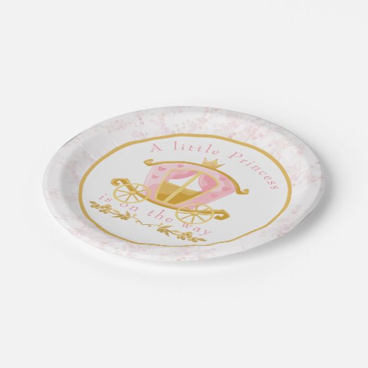 小さなプリンセスが途中招待状 ペーパープレート (アングル)