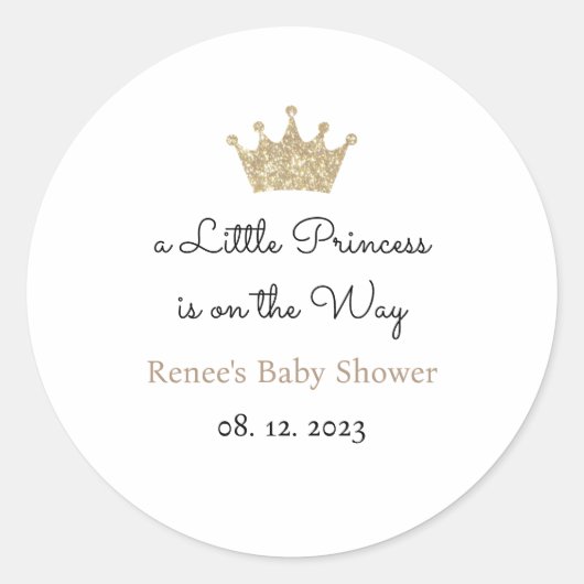 小さなプリンセスが道のラベル、好意 ラウンドシール (正面)