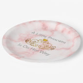 小さなプリンセスが、女の子のベビーシャワーを受ける ペーパープレート (アングル)