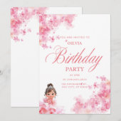 小さなプリンセスのための招待カード 招待状 (正面/裏面)