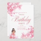 小さなプリンセスのための招待状カード 招待状 (正面/裏面)