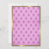 小さなプリンセスのベビーシャワー招待状、ピンク、金 招待状 (裏面)