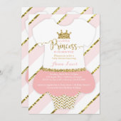 小さなプリンセスのベビーシャワー招待状, 偽のグリッター 招待状 (正面/裏面)