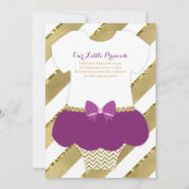 小さなプリンセスのベビーシャワー招待状、疑似グリッター 招待状 (裏面)