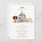 小さなプリンセスのロイヤルセレブレーション水彩画 招待状 (正面)