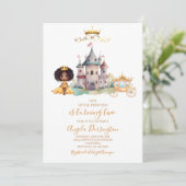 小さなプリンセスのロイヤルセレブレーション水彩画 招待状 (スタンド正面)