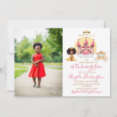 小さなプリンセスのロイヤルセレブレーション5 水彩 招待状 (正面)