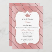 小さなプリンセスの招待状、ローズゴールドの招待状 招待状 (正面/裏面)
