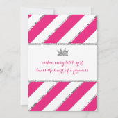 小さなプリンセスの誕生日招待状 ピンク シルバー 招待状 (裏面)