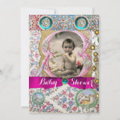 小さなプリンセスの赤ちゃんシャワーフローラ宝石 招待状 (正面)
