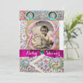 小さなプリンセスの赤ちゃんシャワーフローラ宝石 招待状 (スタンド正面)