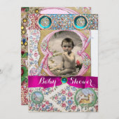 小さなプリンセスの赤ちゃんシャワーフローラ宝石 招待状 (正面/裏面)