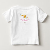 小さなプリンセスを育てるユニコーン 王冠の花 ベビーTシャツ (裏面)