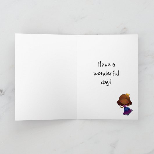 小さなプリンセスカスタマイズ可能な誕生日カード カード (内部)