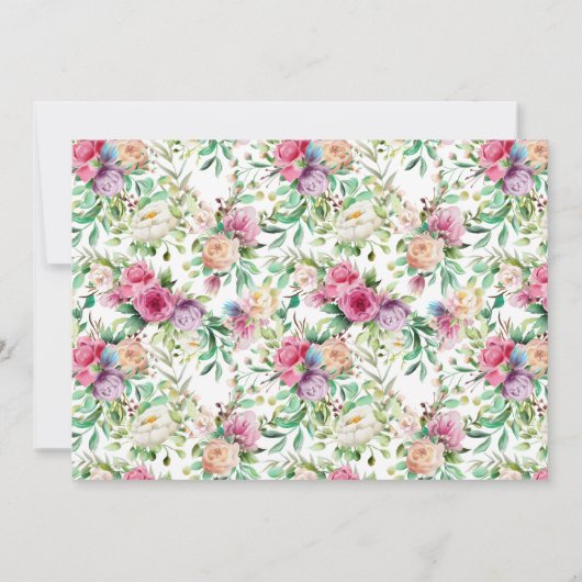 小さなプリンセスフローラが本を持ってくる 招待状 (裏面)