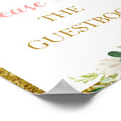 小さなプリンセスフローラ赤ちゃんシャワーゲストブックのサイン ポスター (角)