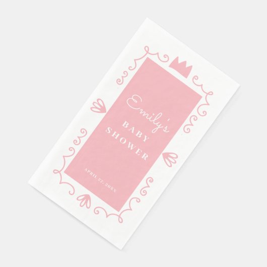 小さなプリンセスモダンピンクの女の子の赤ちゃんシャワー (コーナー)