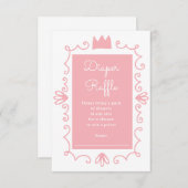 小さなプリンセスモダンピンクの女の子の赤ちゃんシャワー エンクロージャーカード (正面/裏面)