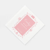 小さなプリンセスモダンピンクの女の子の赤ちゃんシャワー スタンダードランチョンナプキン (角)