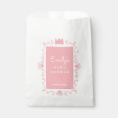 小さなプリンセスモダンピンクの女の子の赤ちゃんシャワー フェイバーバッグ (正面)