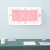 小さなプリンセスモダンピンクの女の子の赤ちゃんシャワー 横断幕 (トレードショー)