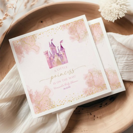 小さなプリンセス王室の城の赤ちゃんシャワー スタンダードカクテルナプキン