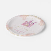 小さなプリンセス王室の城の赤ちゃんシャワー ペーパープレート (アングル)