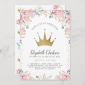 小さなプリンセス誕生日カード 招待状 (正面/裏面)