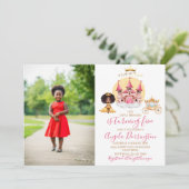 小さなプリンセス ロイヤルセレブレーション 5 ウォーターカラー 招待状 (スタンド正面)