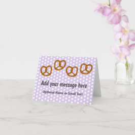 小さなプレッツェル塩辛いスナック点々のある- – あなたのテキスト カード