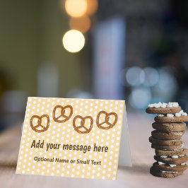 小さなプレッツェル塩辛いスナック点々のある- – あなたのテキスト カード