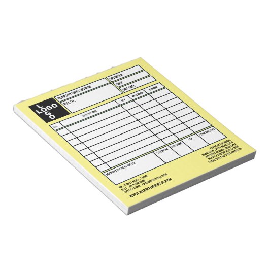 小さなプロロゴ会社の請求書/見積 ノートパッド (アングル)