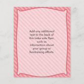 小さなベイクセールのフライヤー、甘いピンクの渦巻き旋回 チラシ (裏面)