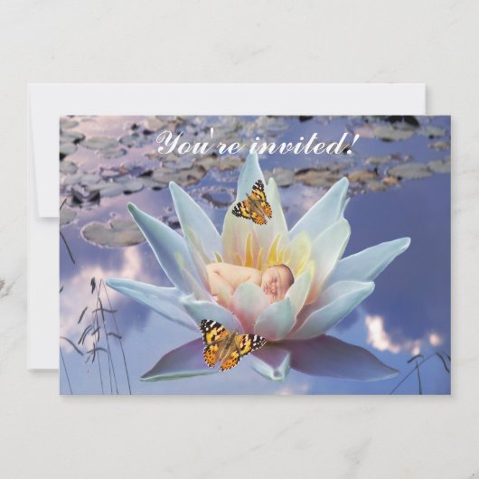 小さなベビーがシャワーの招待状に行く 招待状 (正面)