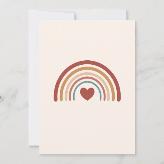 小さなベビーがBoho Genderの発表に向かっている 招待状 (裏面)