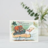 小さなベビーと象のおもちゃ、ヴィンテージクリスマス ポストカード (スタンド正面)