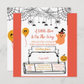 小さなベビーブーシャワーハロウィーンをテーマに 案内状 (正面/裏面)
