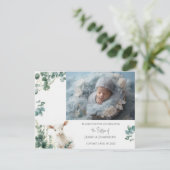 小さなベビー子羊とユーカリのバプテスマ サンキューカード (スタンド正面)