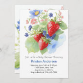 小さなベリーウォーター色のファンタジー男の子のシャワー 招待状 (正面/裏面)